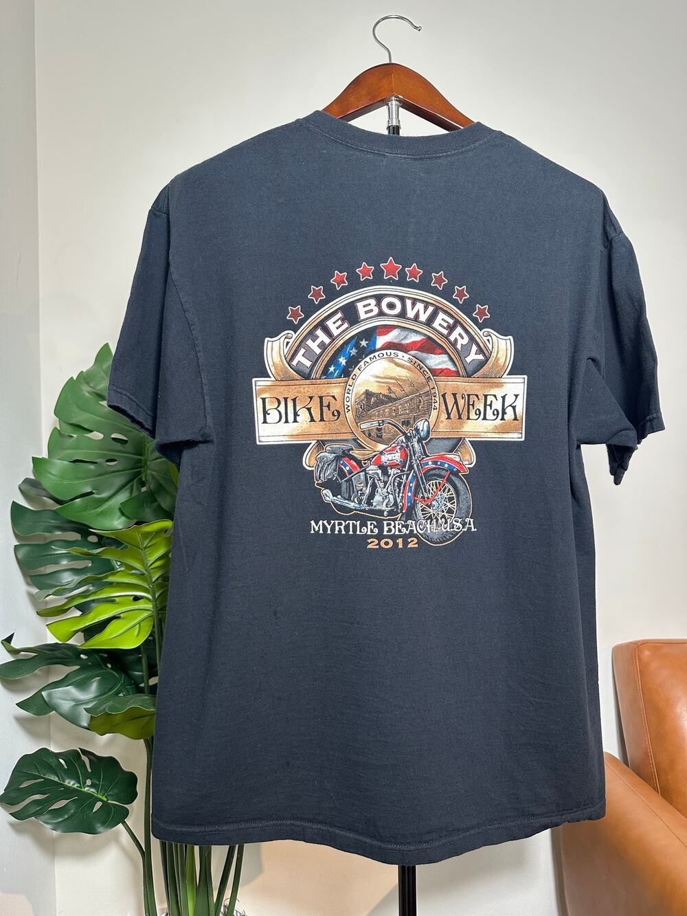 2012 The Bowery Myrtle Beach Bike Week T Shirt XL Fruit of the Loom Lofteez